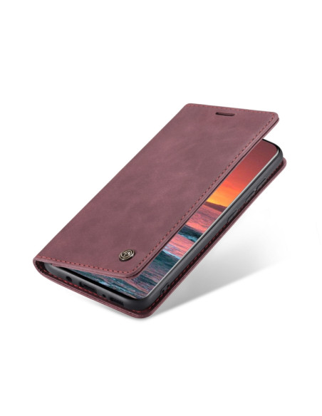 Cover Galaxy A21S Pelle Portafoglio Wine Rosso | Melacompro