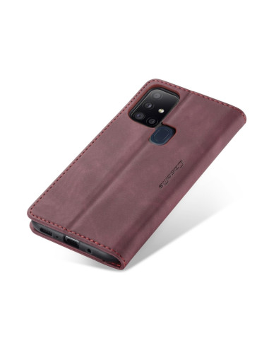Cover Galaxy A21S Pelle Portafoglio Wine Rosso | Melacompro