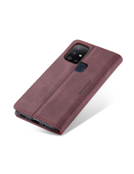 Cover Galaxy A21S Pelle Portafoglio Wine Rosso | Melacompro