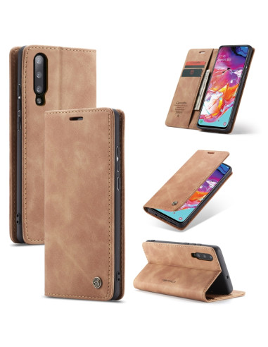 Cover Galaxy A70 Pelle Portafoglio Marrone | Melacompro