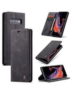 Cover Galaxy S10 Plus Pelle Portafoglio con Slot Nero