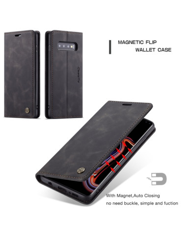 Cover Galaxy S10 Plus Pelle Portafoglio Nero | Melacompro