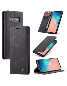 Cover Galaxy S10 Plus Pelle Portafoglio con Slot Nero