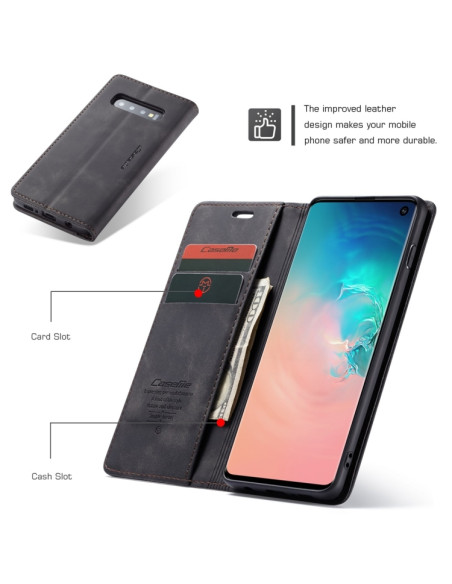 Cover Galaxy S10 Plus Pelle Portafoglio Nero | Melacompro