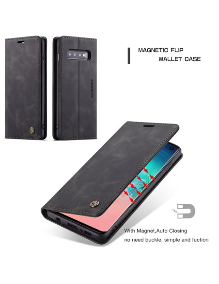 Cover Galaxy S10 Plus Pelle Portafoglio Nero | Melacompro
