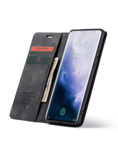 Cover OnePlus 7 Pro Pelle Flip Portafoglio Nero