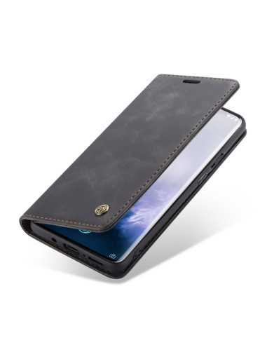 Cover OnePlus 7 Pro Pelle Flip Portafoglio Nero | Melacompro