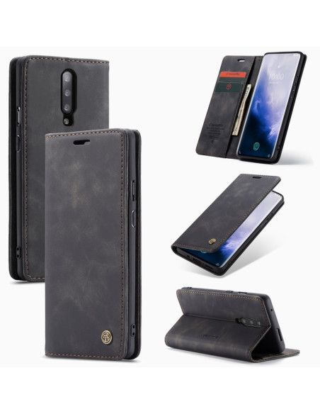 Cover OnePlus 7 Pro Pelle Flip Portafoglio Nero | Melacompro