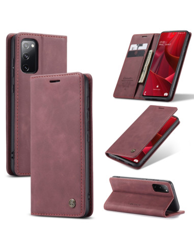 Cover Galaxy S20 FE Pelle Portafoglio Wine Rosso | Melacompro