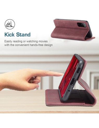 Cover Galaxy S20 FE Pelle Portafoglio Wine Rosso | Melacompro