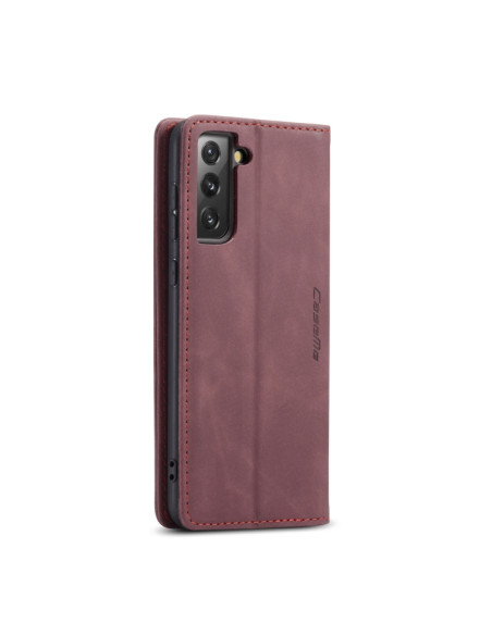 Cover Galaxy S21+ Pelle Portafoglio Rosso Vino Wine Rosso | Melacompro