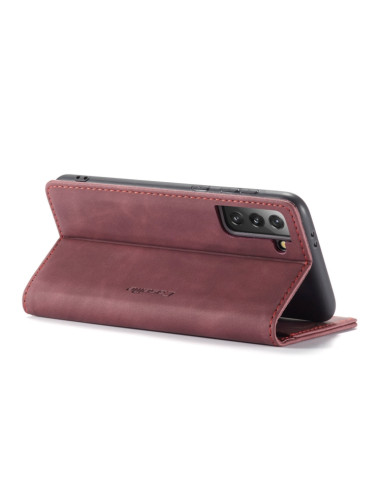 Cover Galaxy S21+ Pelle Portafoglio Rosso Vino Wine Rosso | Melacompro