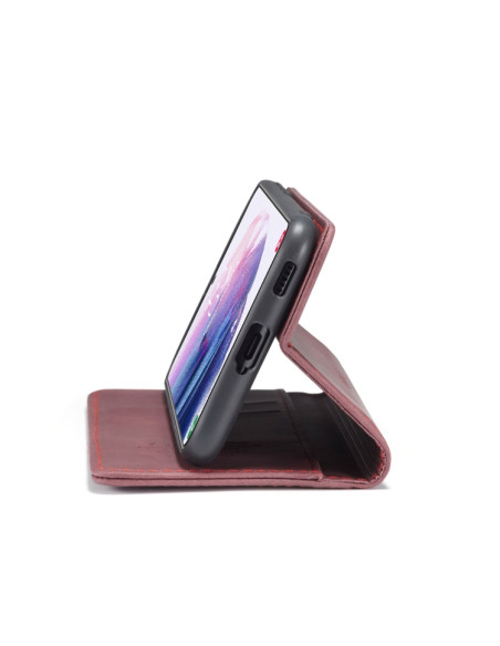 Cover Galaxy S21+ Pelle Portafoglio Rosso Vino Wine Rosso | Melacompro