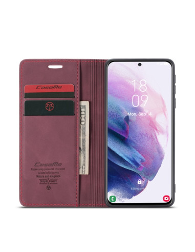 Cover Galaxy S21+ Pelle Portafoglio Rosso Vino Wine Rosso | Melacompro