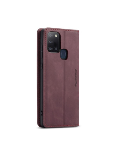 Cover Galaxy A21S Pelle Portafoglio Wine Rosso | Melacompro