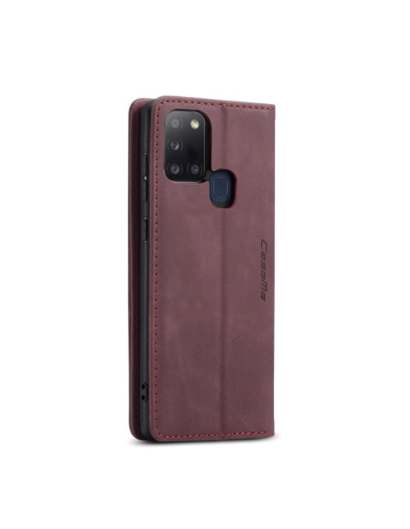 Cover Galaxy A21S Pelle Portafoglio Wine Rosso | Melacompro