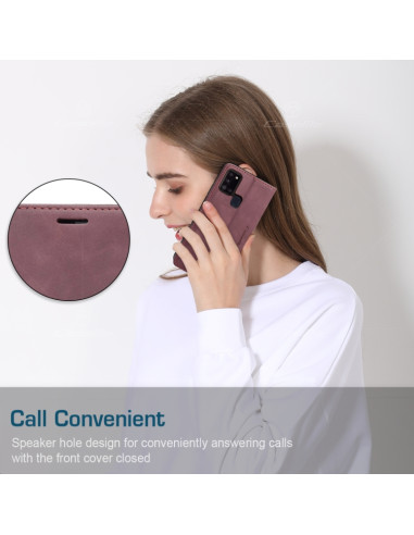 Cover Galaxy A21S Pelle Portafoglio Wine Rosso | Melacompro