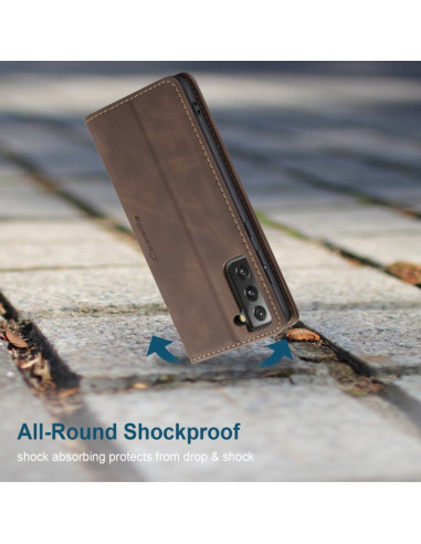 Cover Galaxy S21 5G Pelle Portafoglio Coffee | Melacompro