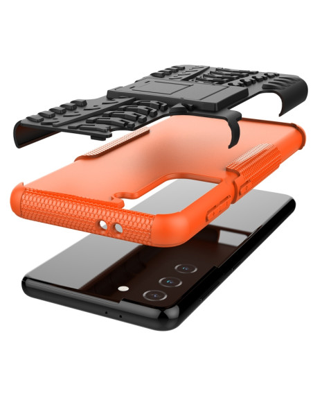 Cover Galaxy S21 5G TPU+PC Antiurto Arancione | Melacompro