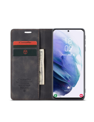 Cover Galaxy S21 5G Pelle Portafoglio Nero | Melacompro