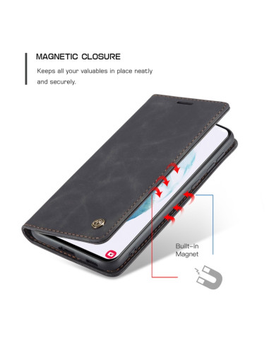 Cover Galaxy S21 5G Pelle Portafoglio Nero | Melacompro