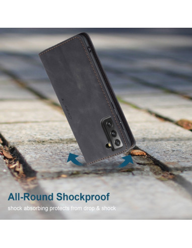 Cover Galaxy S21 5G Pelle Portafoglio Nero | Melacompro