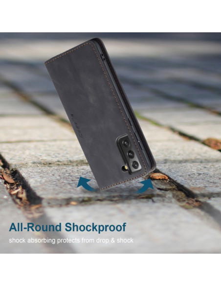 Cover Galaxy S21 5G Pelle Portafoglio Nero | Melacompro