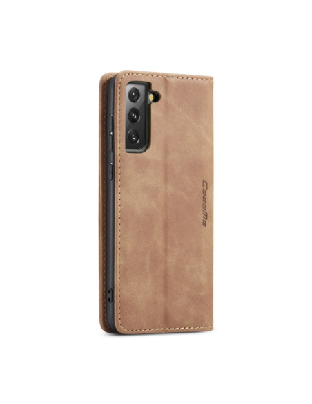 Cover Galaxy S21 5G Pelle Portafoglio Marrone | Melacompro