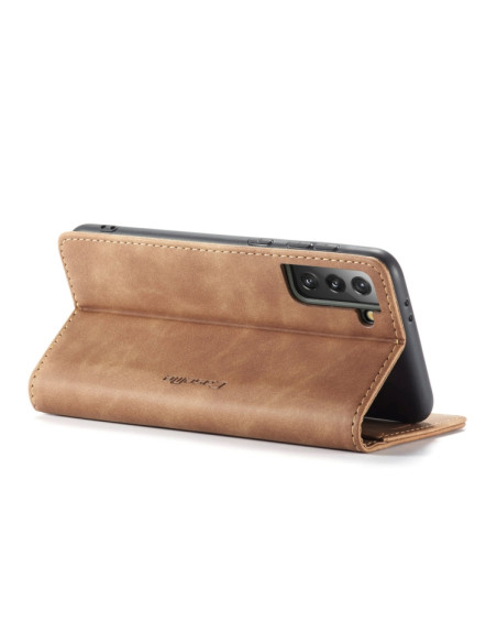 Cover Galaxy S21 5G Pelle Portafoglio Marrone | Melacompro