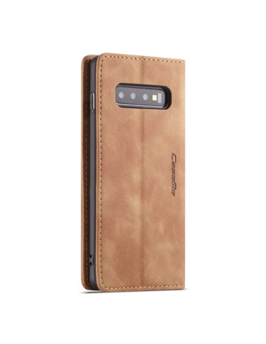 Cover Galaxy S10 Plus Pelle Portafoglio Marrone | Melacompro