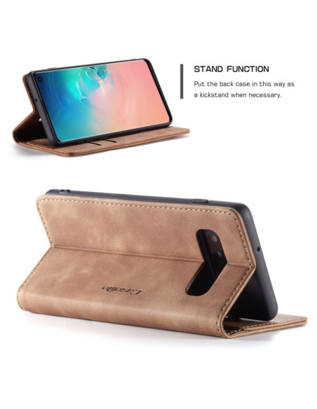 Cover Galaxy S10 Plus Pelle Portafoglio Marrone | Melacompro