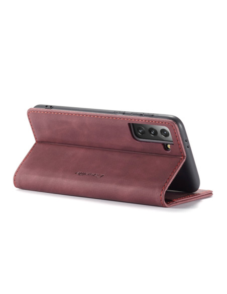 Cover Galaxy S21 5G Pelle Portafoglio Wine Rosso | Melacompro
