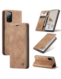 Cover Galaxy S20 FE Pelle Portafoglio Nero Marrone