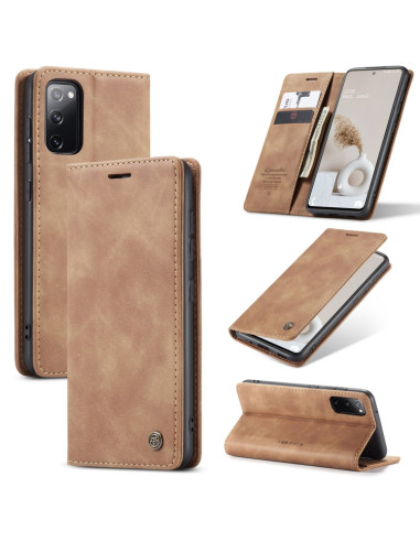Cover Galaxy S20 FE Pelle Portafoglio Marrone | Melacompro