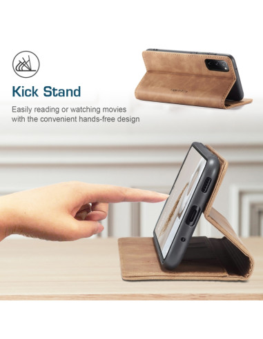 Cover Galaxy S20 FE Pelle Portafoglio Marrone | Melacompro