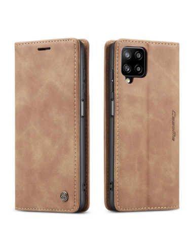 Cover Galaxy A12 Pelle Flip Portafoglio Marrone | Melacompro