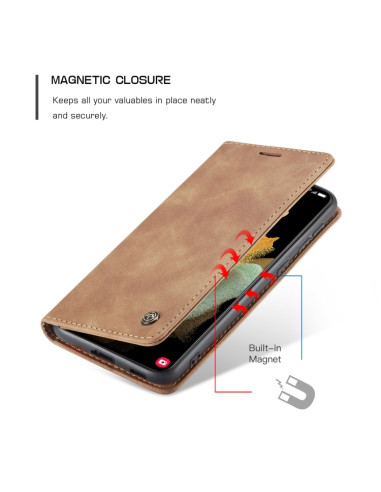 Cover Galaxy S21 Ultra Pelle Marrone | Melacompro