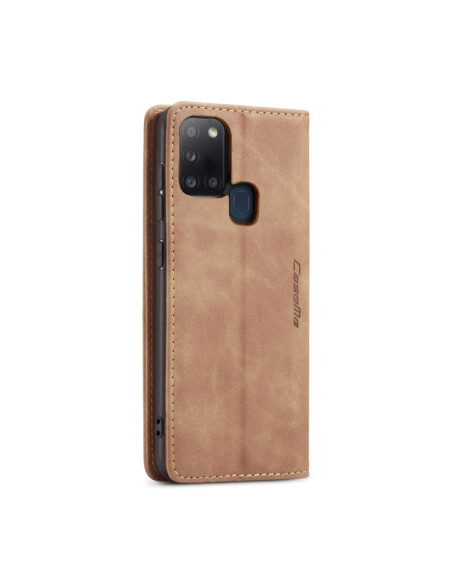 Cover Galaxy A21S Pelle Portafoglio Marrone | Melacompro