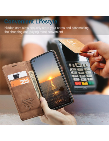 Cover Galaxy A21S Pelle Portafoglio Marrone | Melacompro