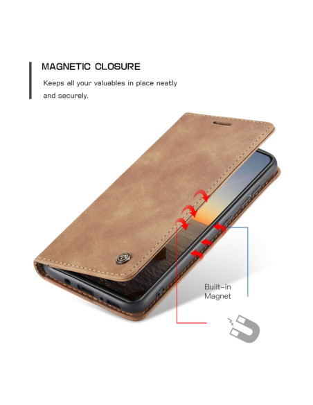 Cover Galaxy A21S Pelle Portafoglio Marrone | Melacompro