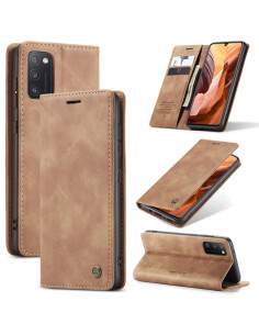 Cover Galaxy A41 Pelle Portafoglio Nero Marrone