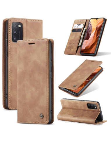 Cover Galaxy A41 Pelle Portafoglio Nero Marrone | Melacompro