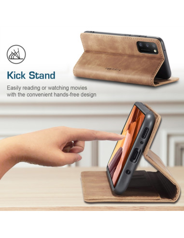 Cover Galaxy A41 Pelle Portafoglio Nero Marrone | Melacompro