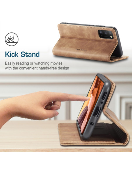 Cover Galaxy A41 Pelle Portafoglio Nero Marrone | Melacompro