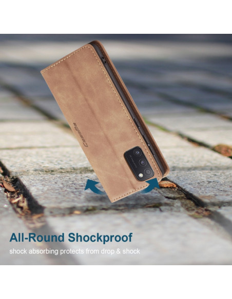 Cover Galaxy A41 Pelle Portafoglio Nero Marrone | Melacompro