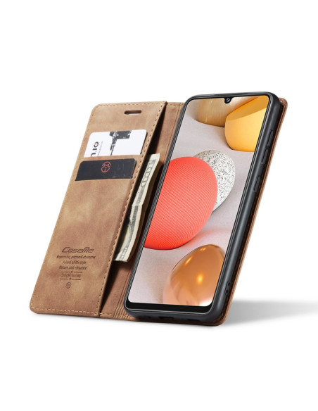 Cover Galaxy A42 5G Pelle Nero Marrone | Melacompro