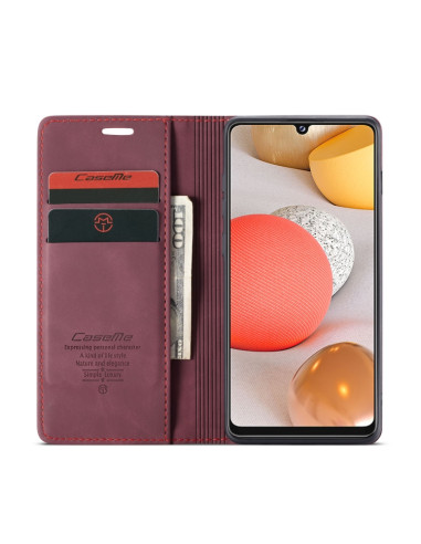 Cover Galaxy A42 5G Pelle Nero Wine Rosso | Melacompro