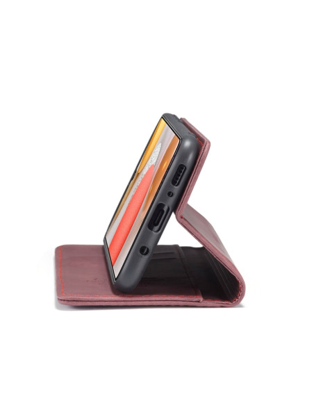 Cover Galaxy A42 5G Pelle Nero Wine Rosso | Melacompro