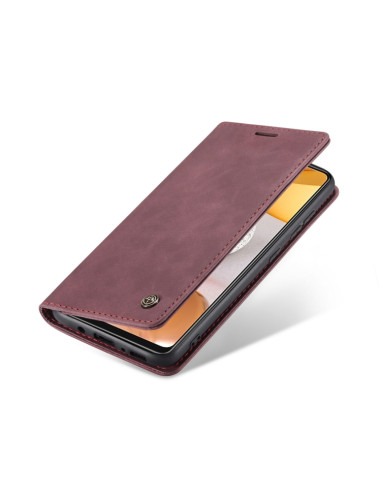 Cover Galaxy A42 5G Pelle Nero Wine Rosso | Melacompro