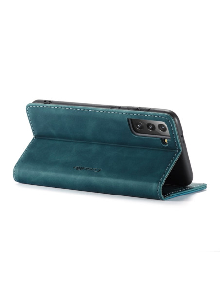 Cover Galaxy S21 5G Pelle Portafoglio Blu | Melacompro